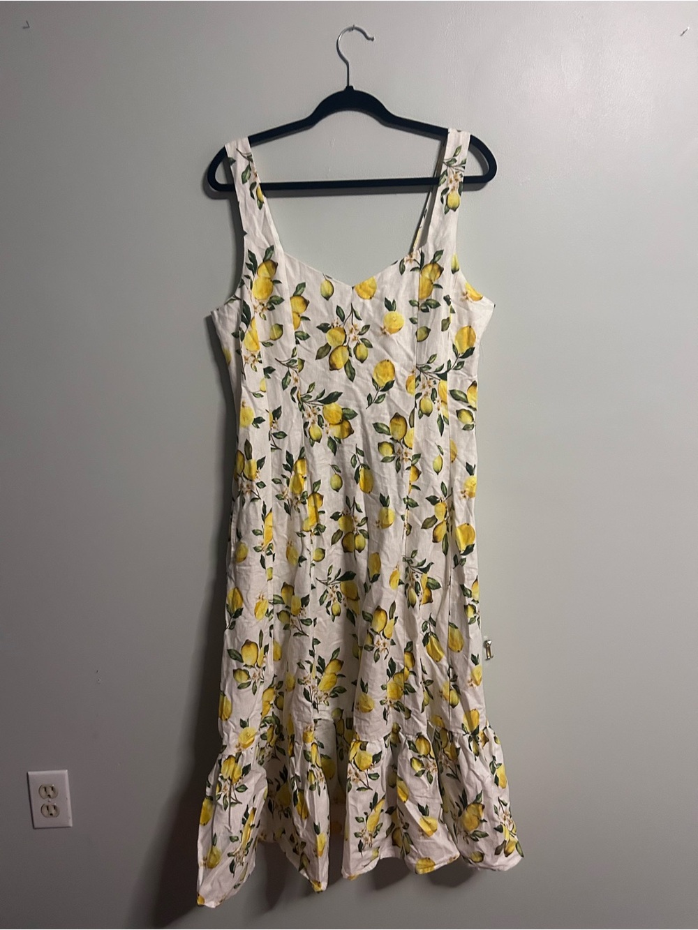 Cynthia Rowley White Lemon-Print Maxi Dress